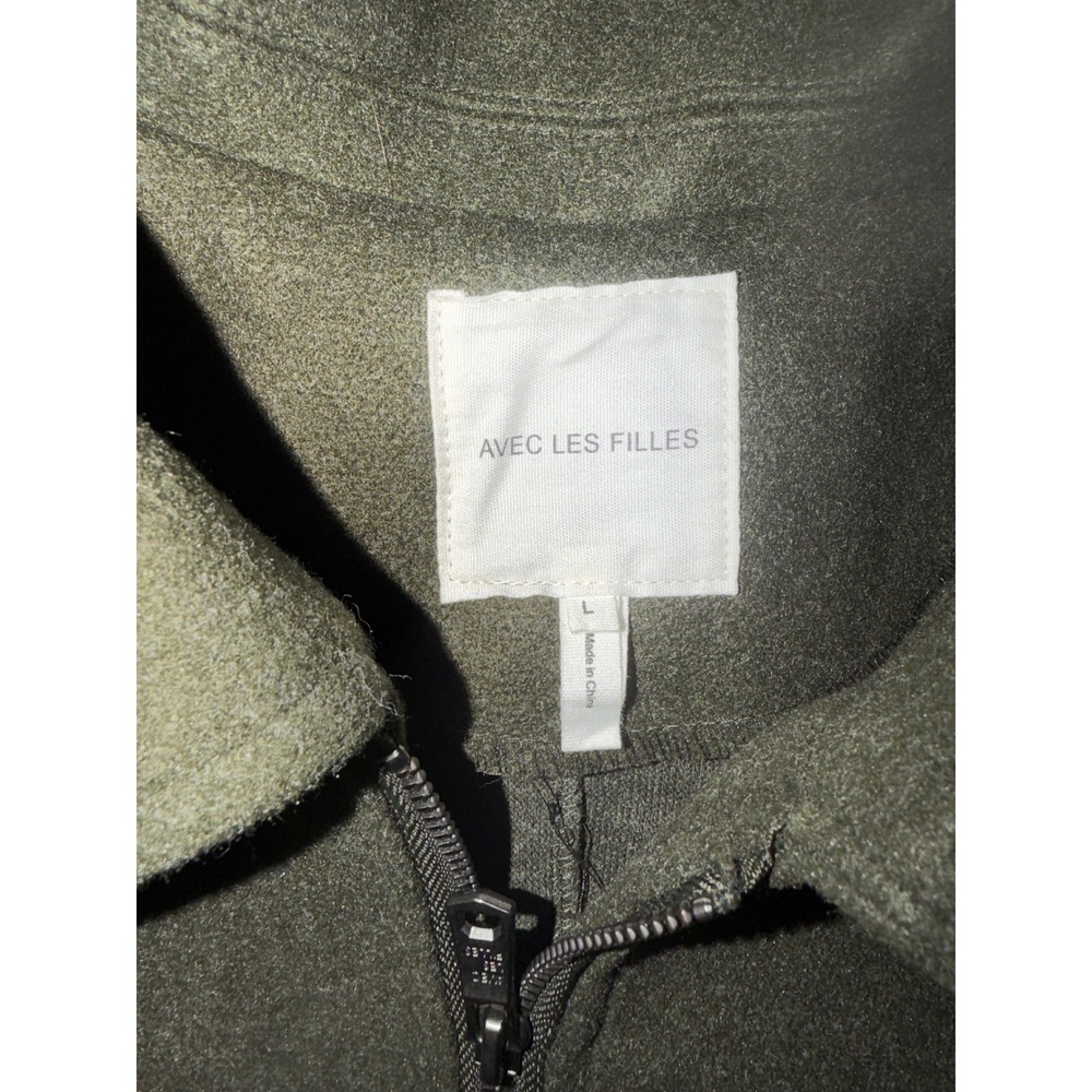 Avec Les Filles Olive‎ Green Zip Front Utility Jacket Womens Large 81077 X7 - Picture 6 of 11
